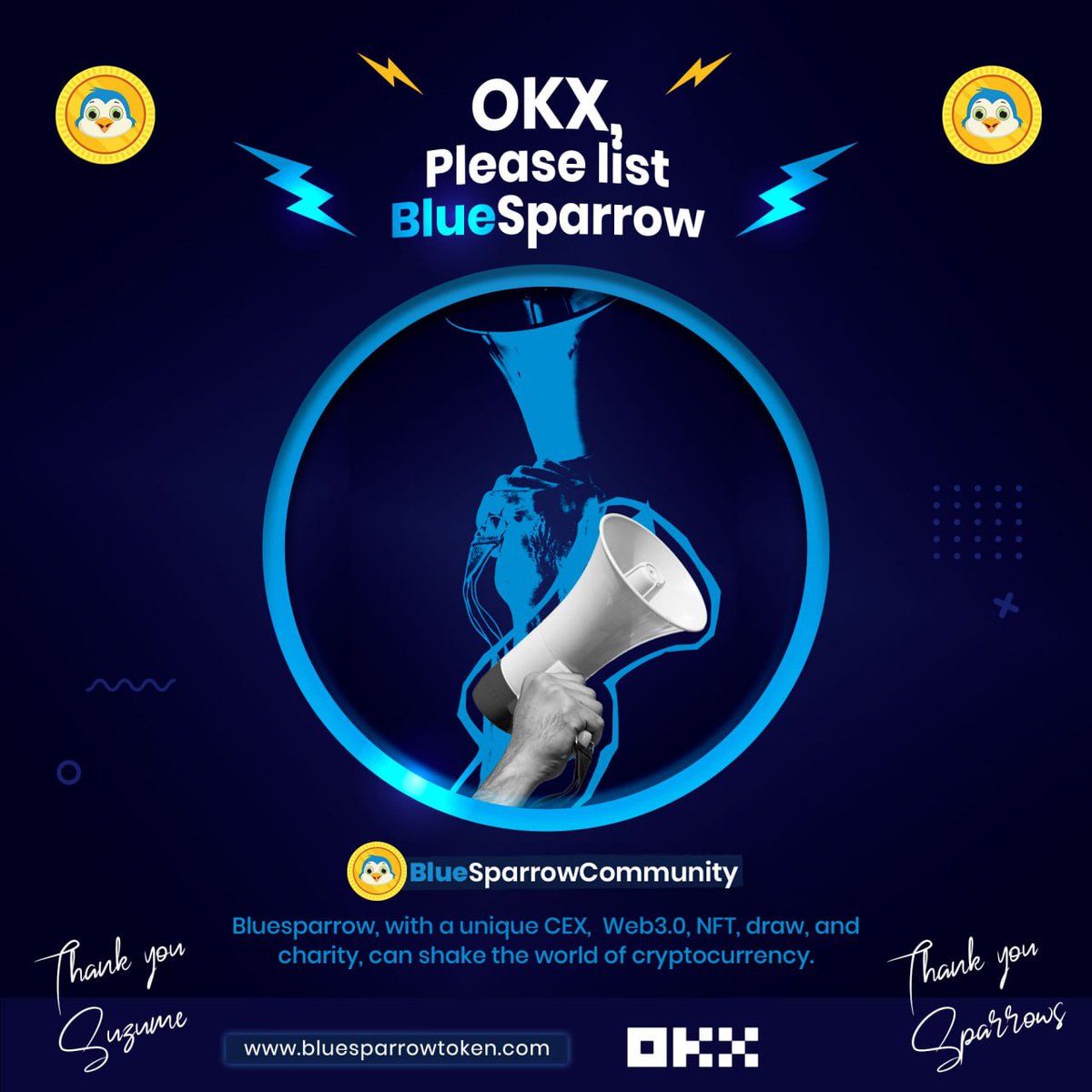 hmomeni275's tweet photo. @okx This means that when you buy #BlueSparrow, you are holding the official native token to a centralized exchange, #BlueBit 

Take a look! https://t.co/TbvyEsUhi1 https://t.co/JI7n7942ol