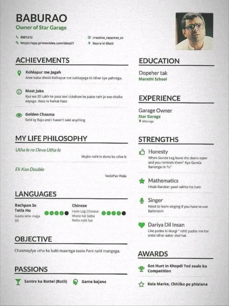 #Baburao #Resume #pareshrawal <a href="/SirPareshRawal/">Paresh Rawal</a> #HeraPheri