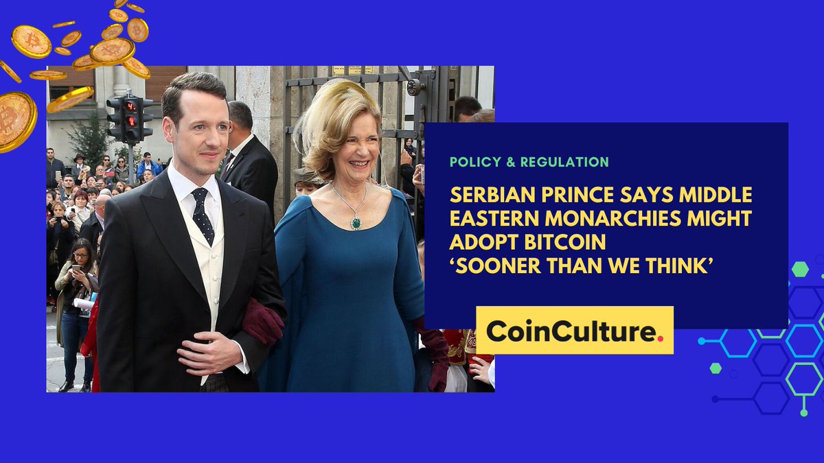 coincultureau's tweet photo. 💬 Filip Karadjordjevic, the Hereditary Prince of Serbia and Yugoslavia claimed that some Middle Eastern countries like Jordan and UAE, could soon adopt Bitcoin (BTC),  as he said on a Bitcoin Reserve podcast on July 6.

👉 Details: https://t.co/KWrOhQPGnf https://t.co/6INmT1oXvH