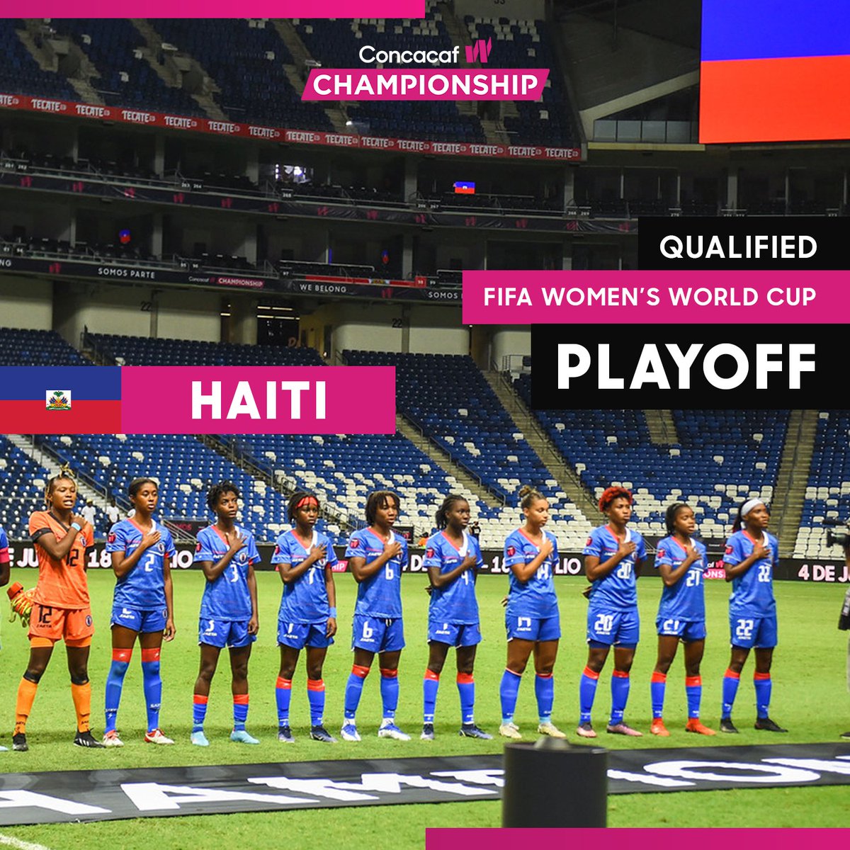 ConcacafW's tweet photo. 🇭🇹 @fhfhaiti will play in February ’23 in the Intercontinental Playoff Tournament for their ticket to the @FIFAWWC!🎟️

#CWC https://t.co/dzGIkYFmJz