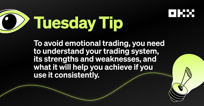 💡 #TuesdayTip: To avoid emotional trading, use tools such as DCA, Trigger &amp; Stop Orders and recurring buy to help you achieve your trading strategy. 

👍 When in doubt, set an entry price, cut lost price and take profit price.

#OKX