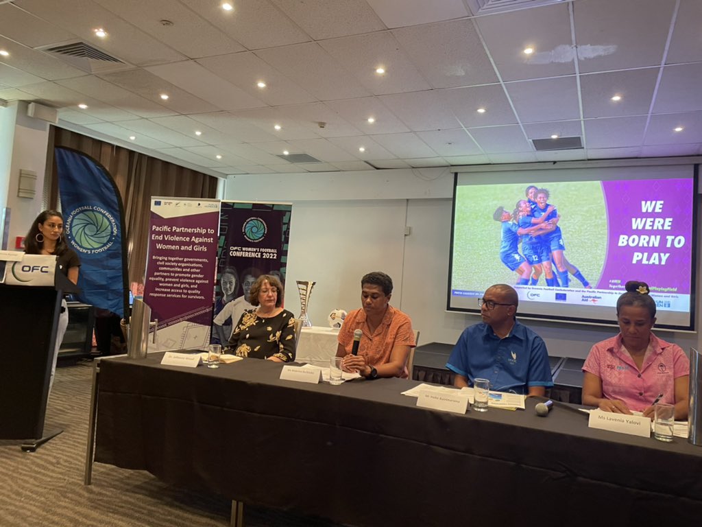 Fantastic discussions underway by sporting and #GenderEquality advocates at @OFCfootball + @unwomenpacific press conference, on the eve of OFC’s Women’s Nations Cup #EqualPlayingField #AllIn • Supported by @EUPasifika @dfat @MFATNZ