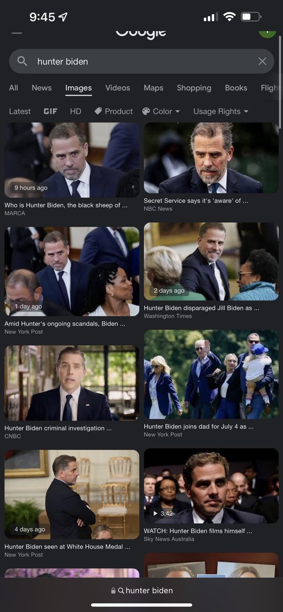 citizenj17's tweet photo. #Google is so woke: when you google Hunter Biden you get the clean version (Left) not his pics from his phone (right) #USA #Regime #1984twitter https://t.co/v0AGyI4oWu