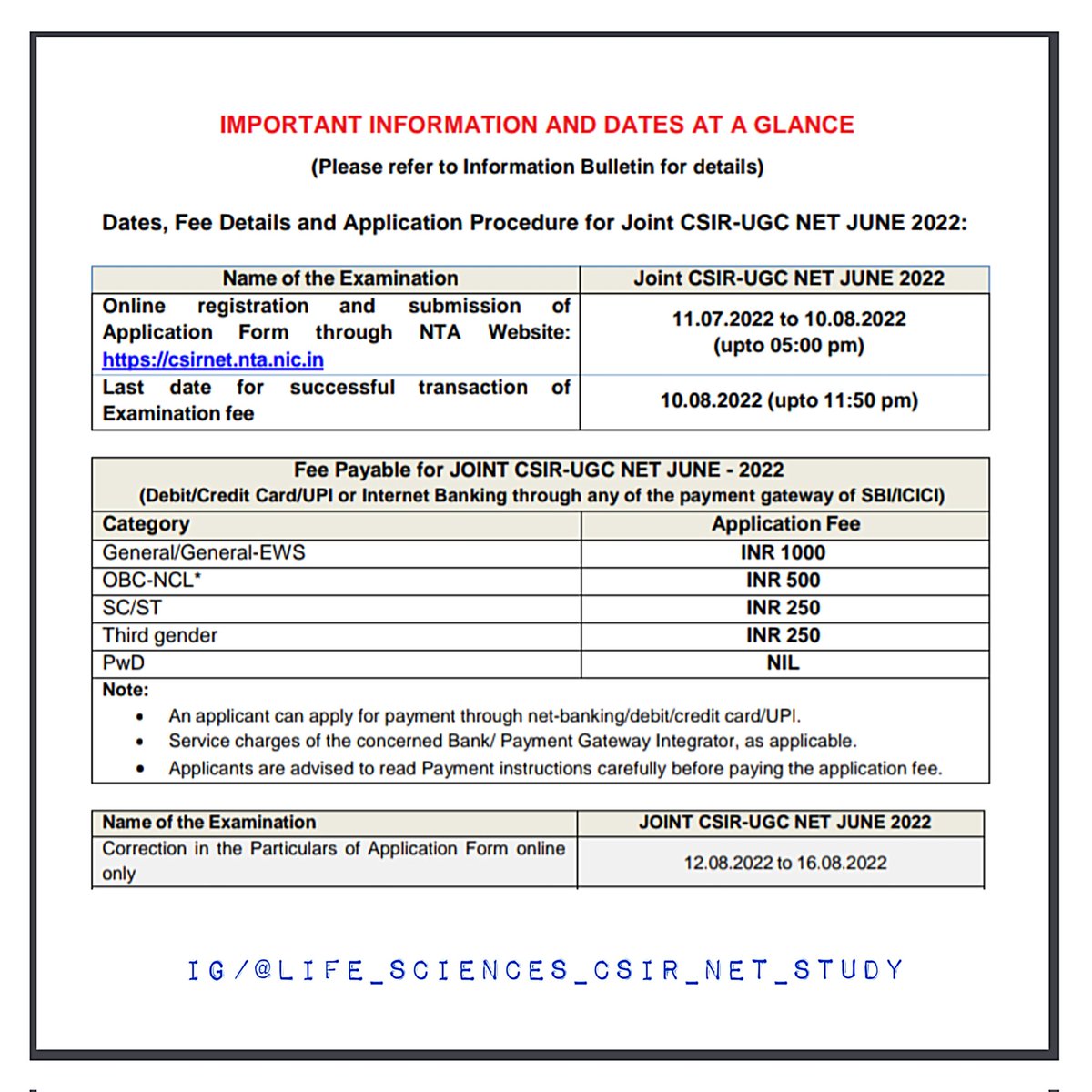 LifeCsir's tweet photo. Notification: Registration for Joint CSIR-UGC NET JUNE 2022 Started. Apply here 👇
https://t.co/Eeu7Bkb7Tr

#csirnet #NTA #lifescience #research #jrf #examination https://t.co/wCMl3Y2FHs