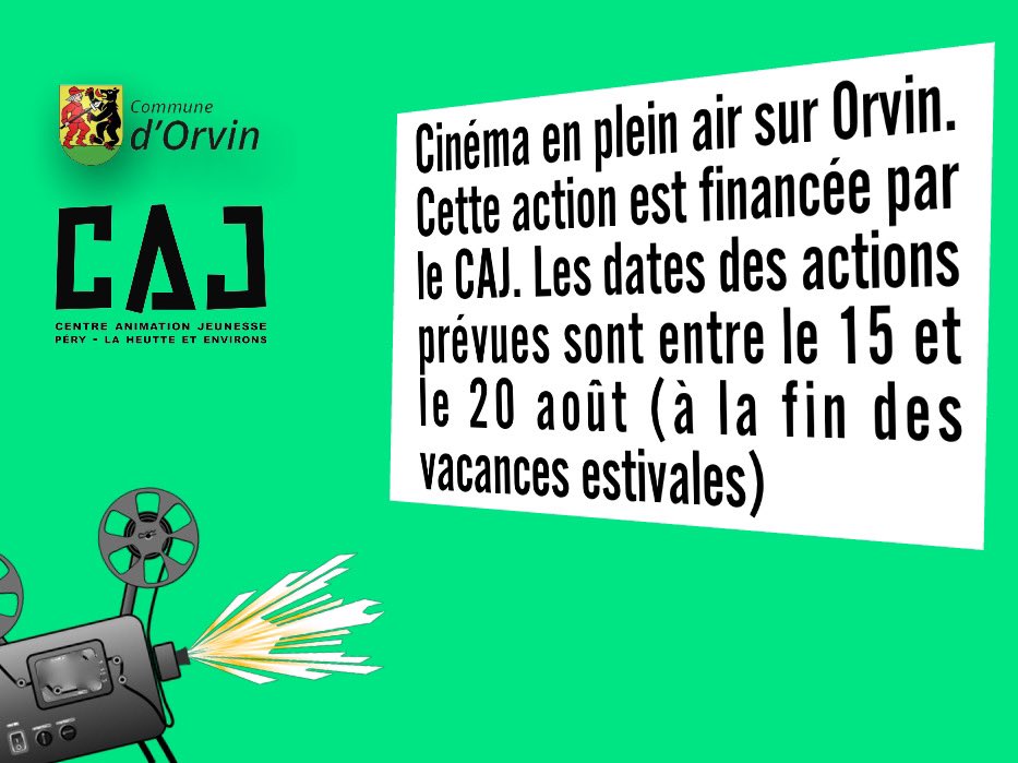 Orvin_Officiel's tweet photo. ℹ️ 🎥 A VOS AGENDAS 🎥 ℹ️
Une région dynamique et au service de la jeunesse et même plus …
#orvin #BasVallon #cinema https://t.co/d1fITVEygf