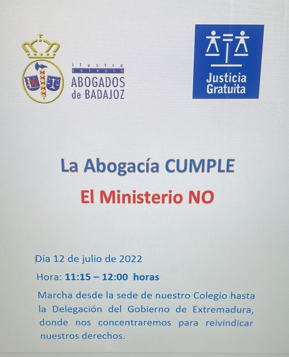 Hoy q debiera ser un día de celebración, será un día de reivindicación #TurnoOficio #DignidadTO
