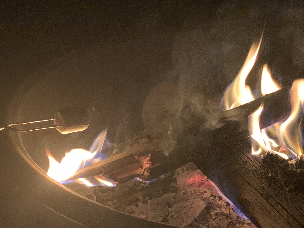 We doing a midnight marshmallow roast I guess. Living in the back country is a hard life.