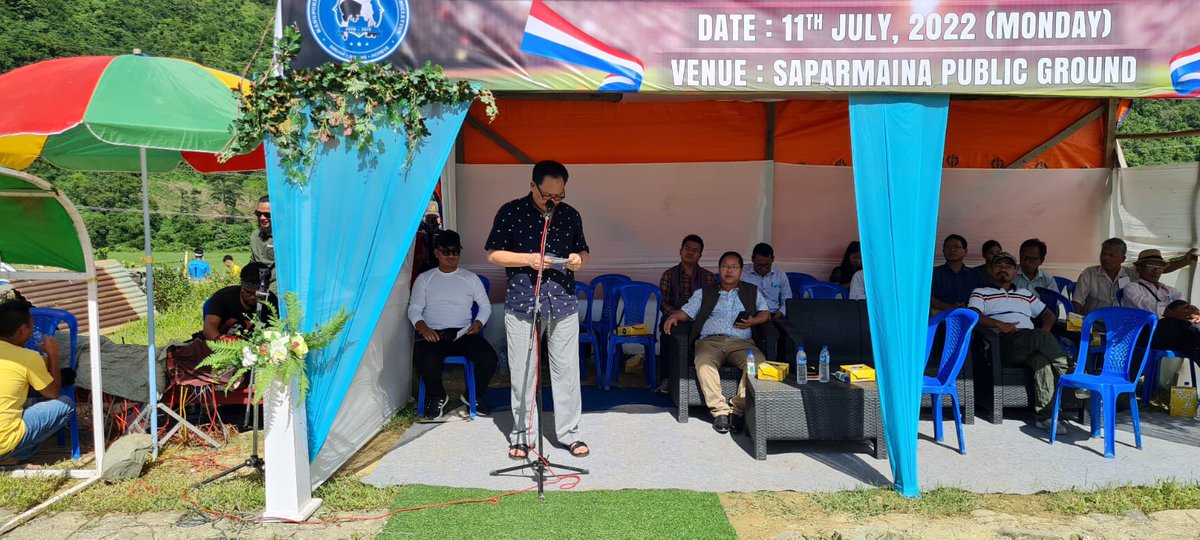 Pleased to grace the FPAK Men's  Football tournament on 11-7-2022 as Chief Guest  at Sapormeina Local ground &amp; encouraged the youths to be sports enthusiastic to maintain self discipline, spirits &amp; team work.
