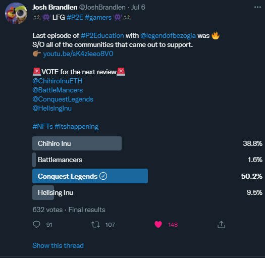 BrynLEEtheman's tweet photo. #ConquestLegends wil be featured to Josh Brandlen  #P2E  videos. Follow him for the date of release 👌 https://t.co/pxOkxor3Ih