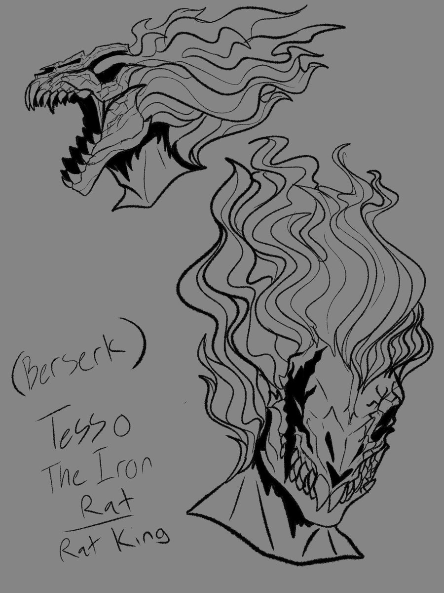 RatKingLore's tweet photo. I forgot to post these 
Working on more shit for Rat kings story and I had a idea for a berserk Rat king form (gonna do some touch ups in the future) this is Tesso Nenshō (aka burning iron mode) #art #artist #ArtistOnTwitter #oc #drawing #digitalart #DigitalArtist #illustration https://t.co/XvR3LCP0SD