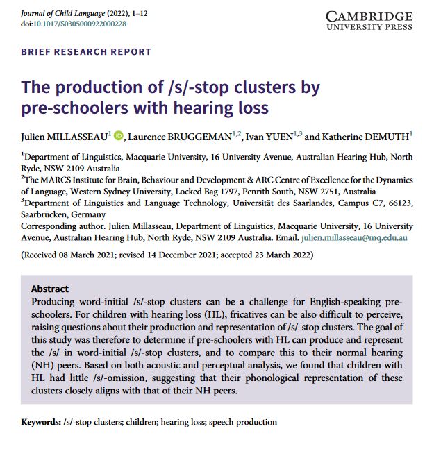 LaurenceScience's tweet photo. The final paper from my now-graduated student's PhD is out now in the Journal of Child Language. Go have a look! 
https://t.co/cmqWe99yaq

The paper can be downloaded for free from https://t.co/KaNuvTJmEr

@MARCSInstitute @CoEDLang @MQLinguistics @cllmq https://t.co/o6dcLGK0vO