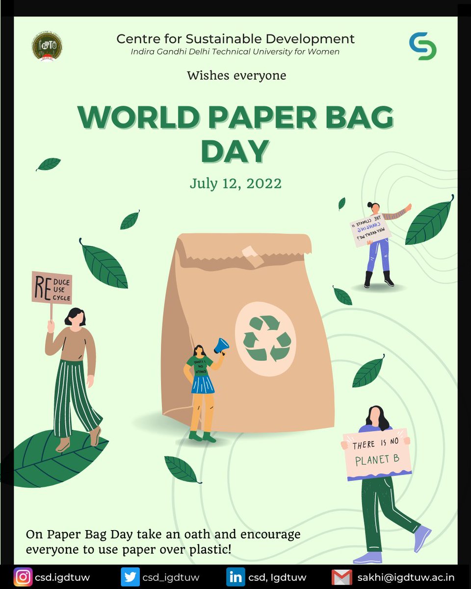 Reduce, Refuse, Reuse, Recycle Plastic Bags, instead, Renew, Reuse and Recycle Paper Bags!

Let us all get together on this Paper Bag Day to raise awareness about the benefits of using paper bags and discarding plastic bags.

HAPPY PAPER BAG DAY!
