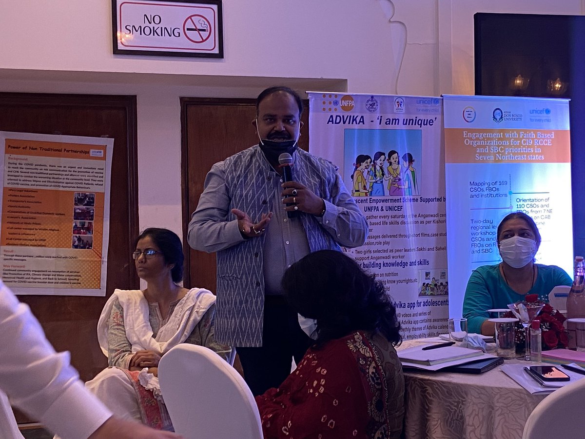 abhisheksinghDP's tweet photo. My collogues @dayashankar33 & @chillsugata of @UNICEFIndia highlighted the need of focusing on learning from mega partnerships developed by SBC team during COVID should continue in future & work at different levels and focus on social norms for #SocialBehaviorChange
#SBCNetwork https://t.co/Q43y6F64rd