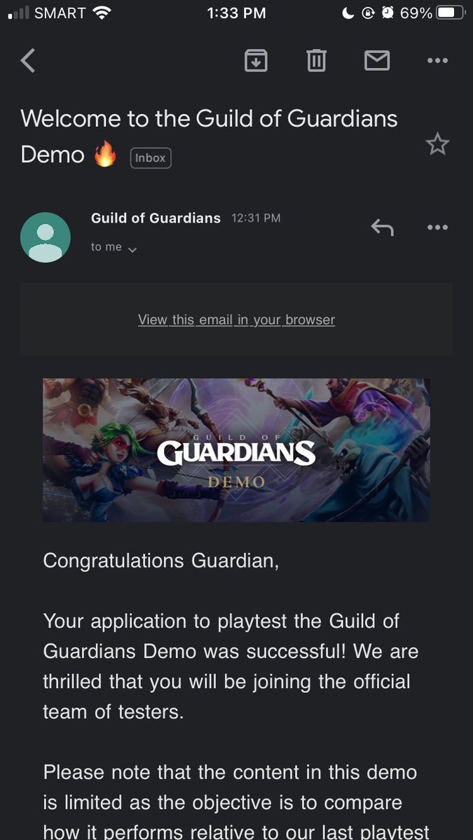 masterkamote_'s tweet photo. Thank you @GuildOfGuardian for the Alpha Test and @realdealguild fora lots of opportunities po ๐๐ป๐ฅ
Stream naโtin mamaya sa Twitch!
#GuildOfGuardians #RealDealGuild https://t.co/0o7IliIBeZ