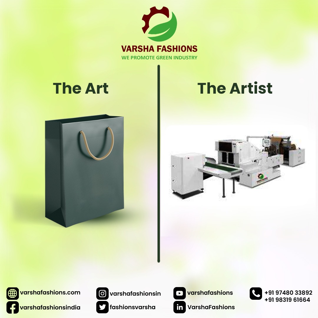 FashionsVarsha's tweet image. We help you make the perfect biodegradable bags with the help of our paper bag manufacturing machines. As artists, we help you boost your business with our art. Choose us and achieve your endeavours as an entrepreneur.

#VarshaFashions #PaperBagMakingMachine  #TheArtTheArtist