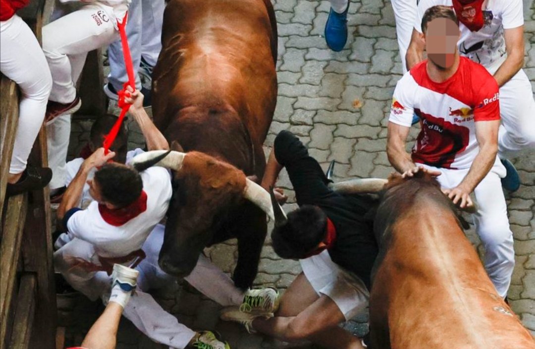 Sexto #encierro de #SanFermin
Otro día más de muerte, violencia y #MaltratoAnimal, subvencionada con dinero público y retransmitido por la TV Pública #Encierro4RTVE
#TauromaquiaAbolición #TauromaquiaEsViolencia