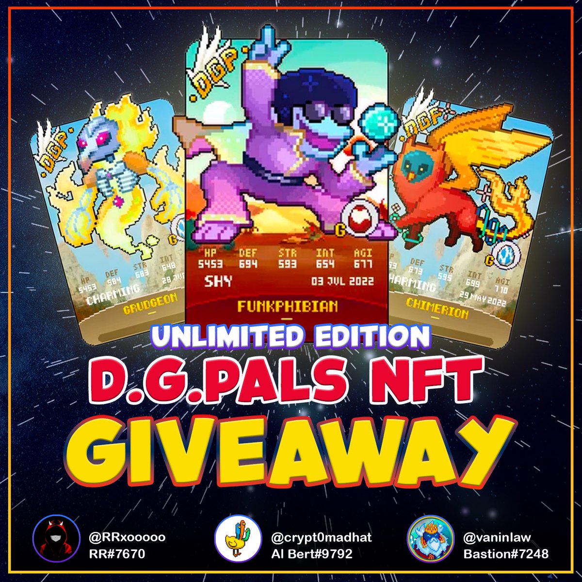 RRxooooo's tweet photo. Announcing special giveaway to build awareness for amazing GameFi  @officialdgpals 👾

🎊 Winner wil be announce on 19 July, Tuesday 🎊

Participants are require to complete tasks below 👇🏻 https://t.co/tsCCv2pKMR