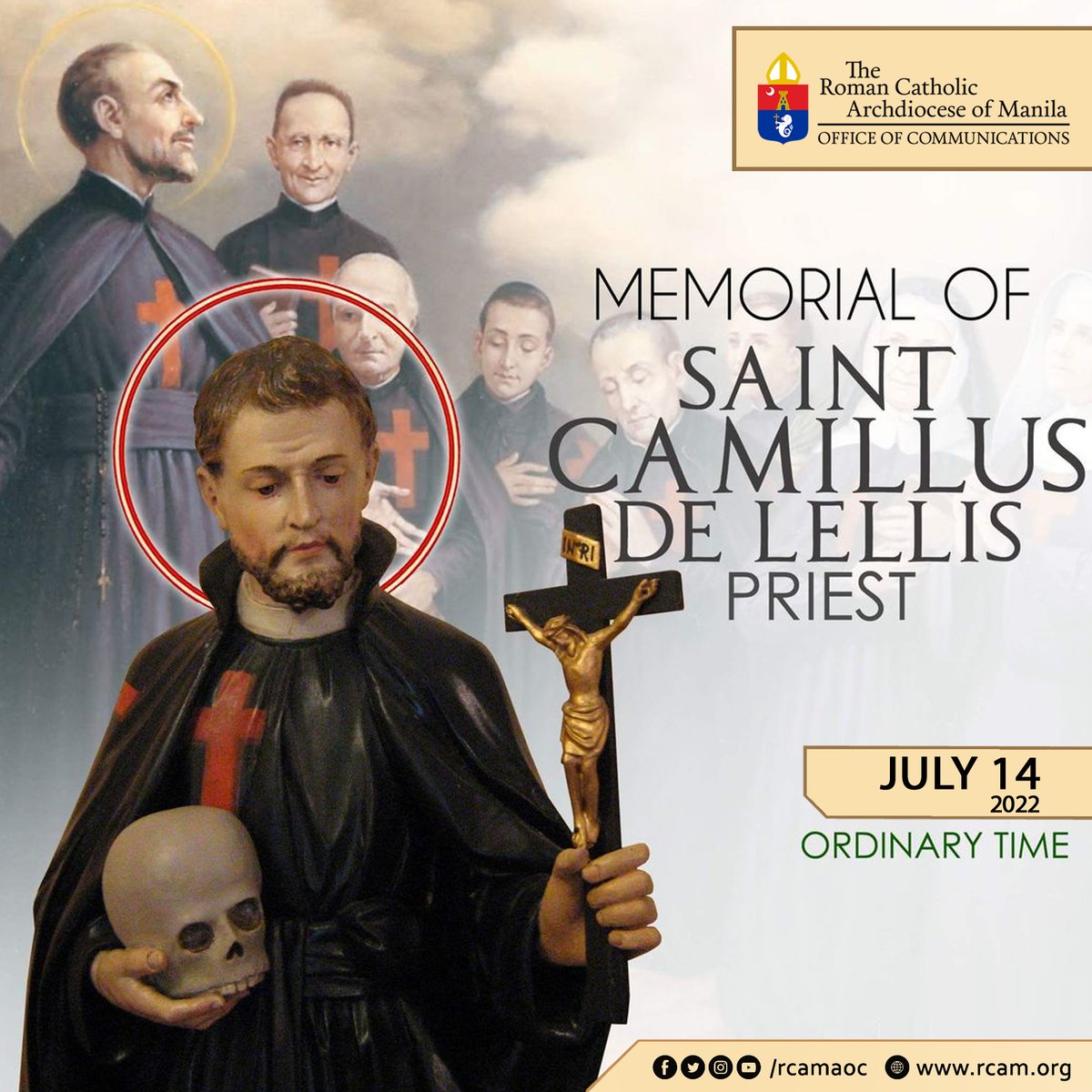 rcamaoc on Twitter "JULY 14 MEMORIAL OF ST. CAMILLUS DE LELLIS