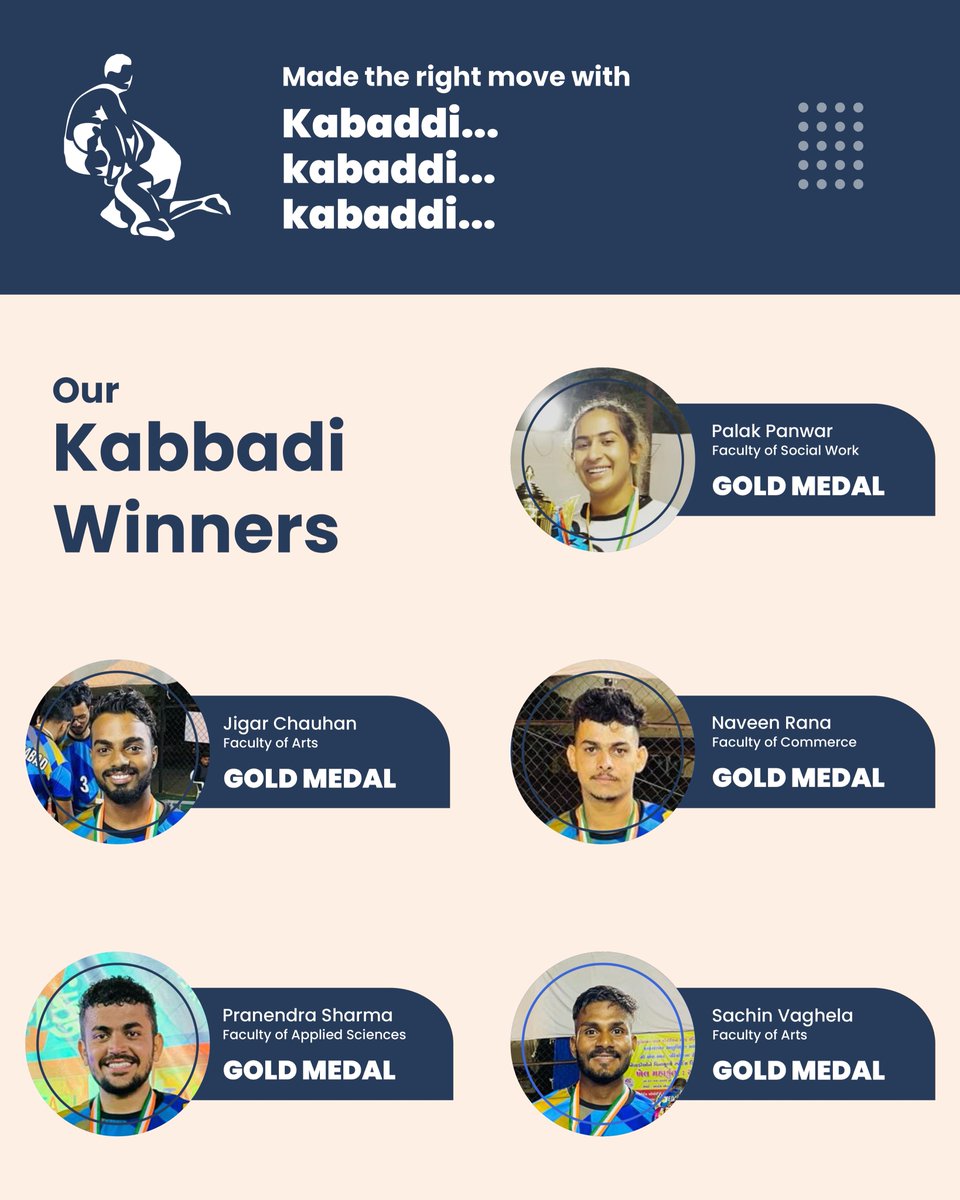 ParulUniversity's tweet photo. Karke Dikhayenge? Arey Karke Dikha Diya!  💪
Hearty congratulations to our sports champions for winning big at the Khel Mahakumbh 2022. 

#sportsatPU #paruluniversity #sports https://t.co/joN4eRIJ3S