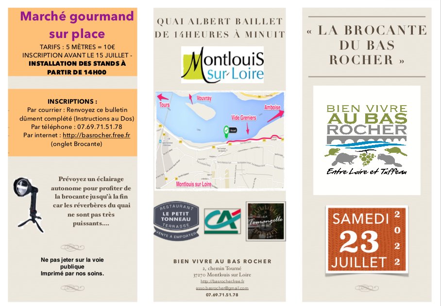 AssoBasRocher's tweet photo. La Brocante des Bords de Loire se tiendra le samedi 23 juillet 2022, quai Albert Baillet de 14h à minuit !
Venez nombreux ! https://t.co/bRUJ552V0B