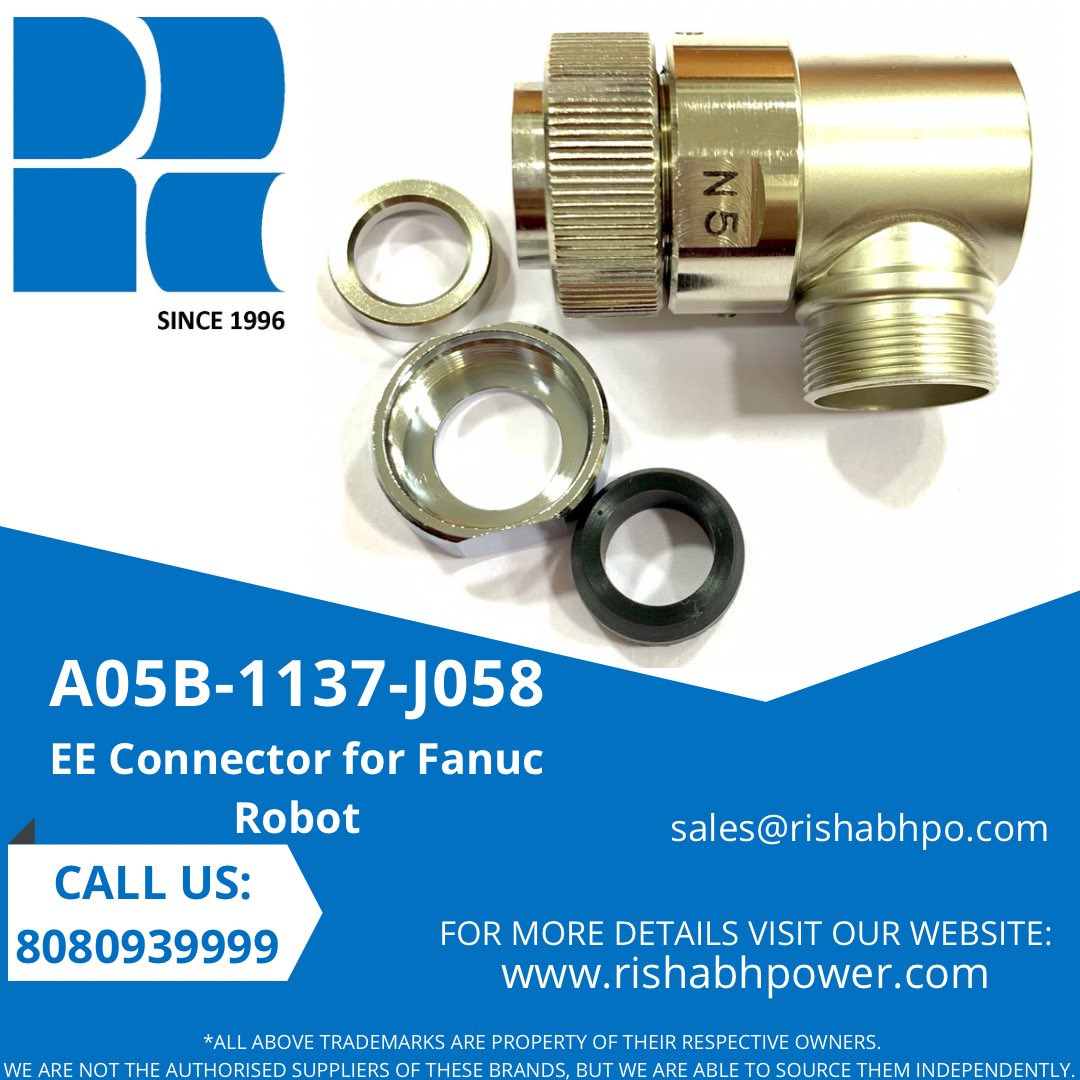 RishabhPower's tweet photo. A05B-1137-J058 #FANUC
EE connector for Fanuc Robot
All types of Fanuc Robot spares available with Rishabh Power Components. 
For a quick quote call us at + 91-8080939999 or mail us at sales@rishabhpo.com 
.
.
https://t.co/aCsRhBcuUU
.
.
#fanuc #cnc #automation #RPC #rishabhpower https://t.co/JztfYNsgiN