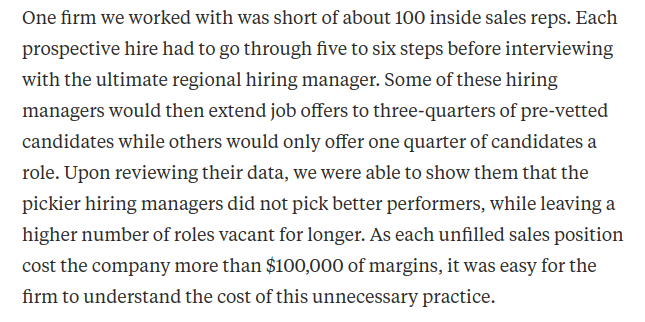 Some interviewers love rejecting candidates. However, a data-based long-term review (which most companies don't do) often shows that these people don't really have a higher hit rate at picking good candidates compared to less picky interviewers. Remove them from the process /5