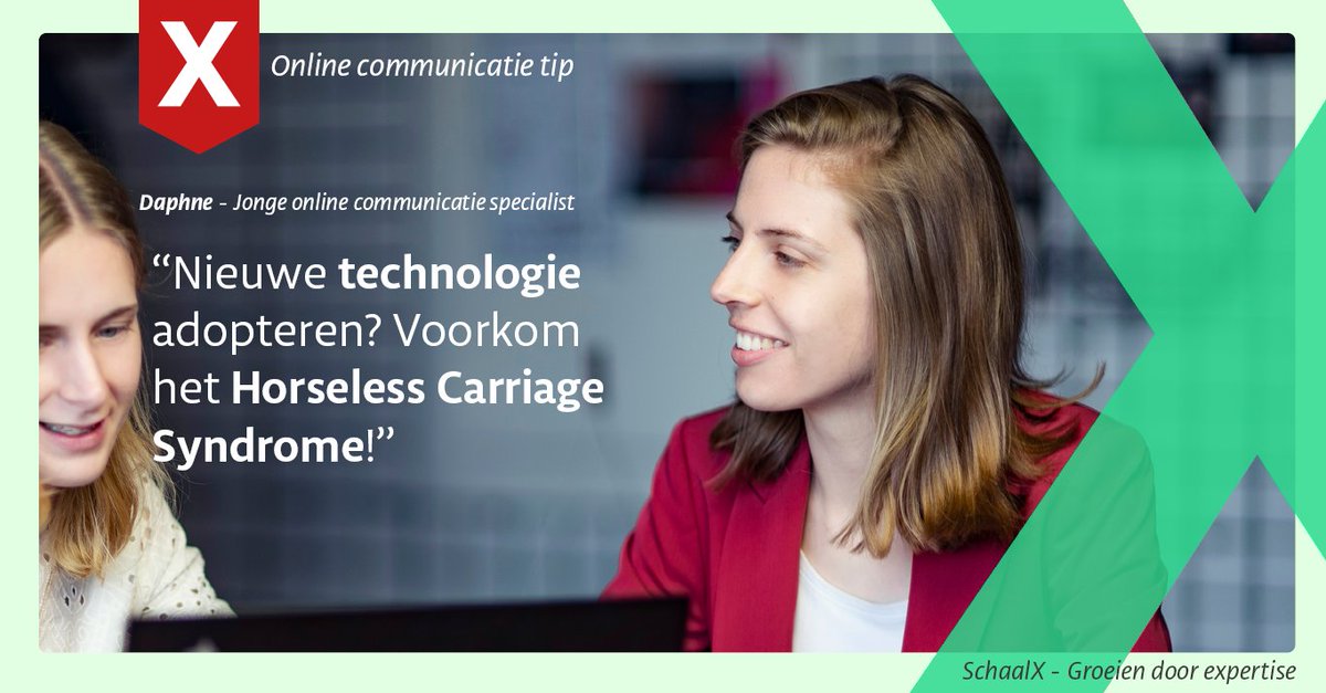 Wist je dat de eerste auto's eruitzagen als wagens zonder paarden, met de chauffeur voorop? 🎠 We hebben de neiging nieuwe technieken in het licht van de oude te bekijken. 

Tip van jonge online communicatie specialist Daphne: denk bij nieuwe techniek buiten de gebaande paden! 💡