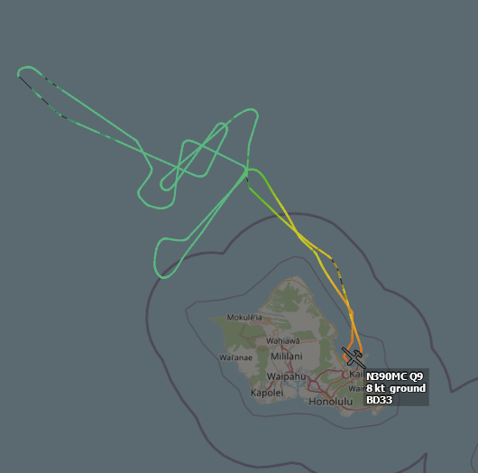 ameliairheart's tweet photo. While @GenAtomics_ASI MQ-9B N390MC was flying to the northwest of Oahu, USN LHD-2 USS Essex sailed back and forth off the coast of MCB Hawaii. #A483DF https://t.co/cupiRfB5yw
