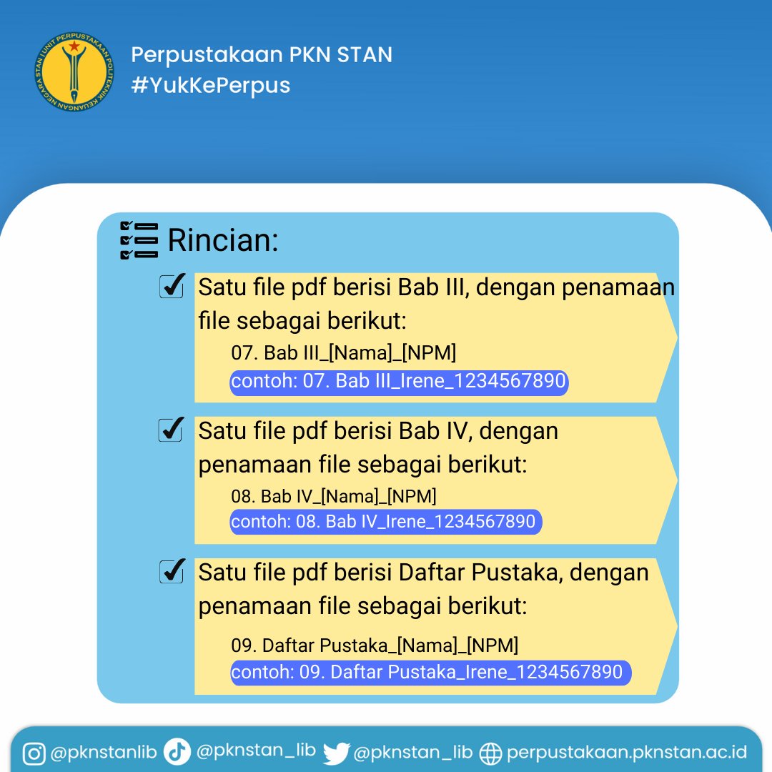 pknstan_lib's tweet photo. Lalu bagaimana dengan ketentuan 10 (sepuluh) file terpisah? 
Here we go 🚀

@pknstanid 
#KTTA #PerpustakaanPKNSTAN #PKNSTANLibrary #PKNSTAN https://t.co/oNqaJ4gSfQ