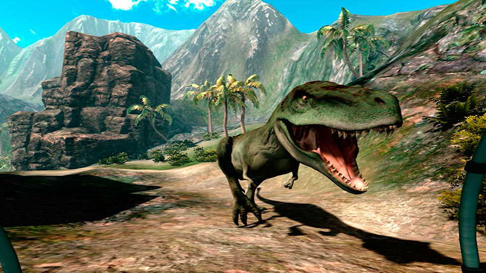 RaelDanger's tweet photo. What partnerator saw on the VR Dino ride yesterday Vs what I saw because I had to take my glasses off.
#glassesproblems https://t.co/WLEwG33p9I