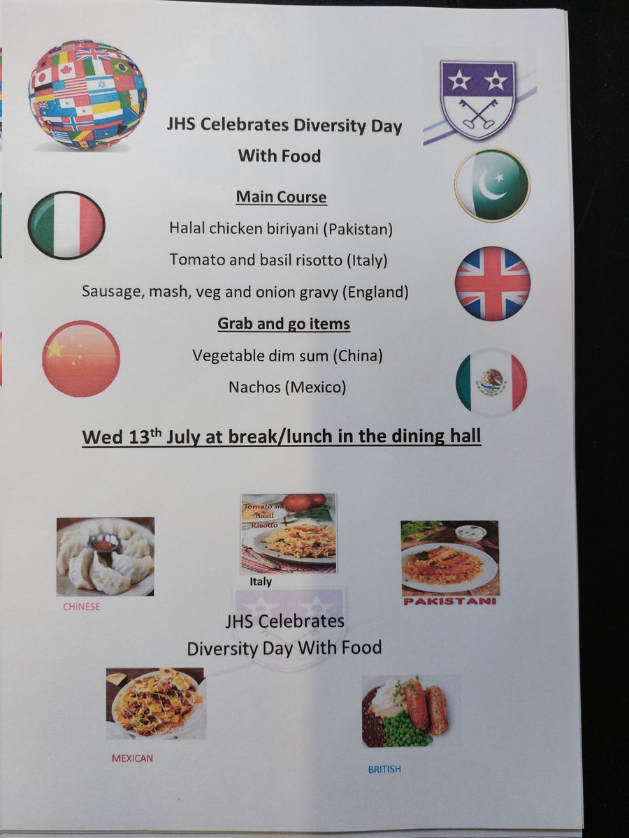 JackHuntElior's tweet photo. Diversity day
This Wednesday 13th of July
Come and enjoy some yummy foods from around the world!!
#DiversityandInclusion 
🥟🥠🌮
@clairefb12 
@Elior_Group 
@JackHuntSchool https://t.co/BFkBci9m4L