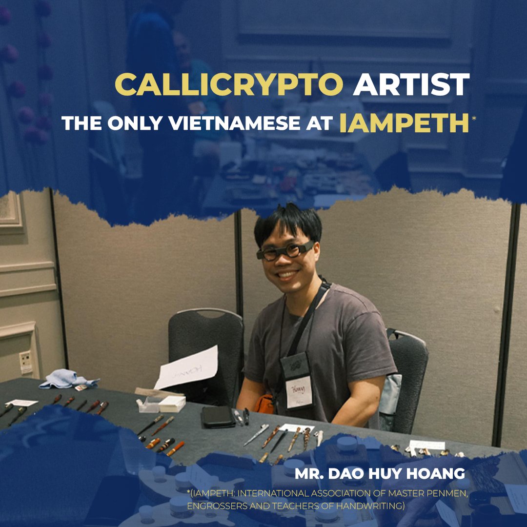 thecallicrypto's tweet photo. 🎉Our artist, Mr.Dao Huy Hoang, is the only Vietnamese artist invited to the International Association of Master Penmen, Engrossers and Teachers of Handwriting (#IAMPETH)

#Callicrypto #NFT #NFTSignature #Calligraphy https://t.co/bTdNcYsAB1