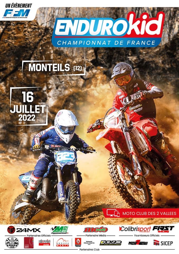 ffmoto's tweet photo. Championnat de France #EnduroKid 2022
#Monteils-12 – Samedi 16 juillet (2/5) : Le second round dans l'Aveyron https://t.co/H04emTaGgP https://t.co/80d47O6E4X