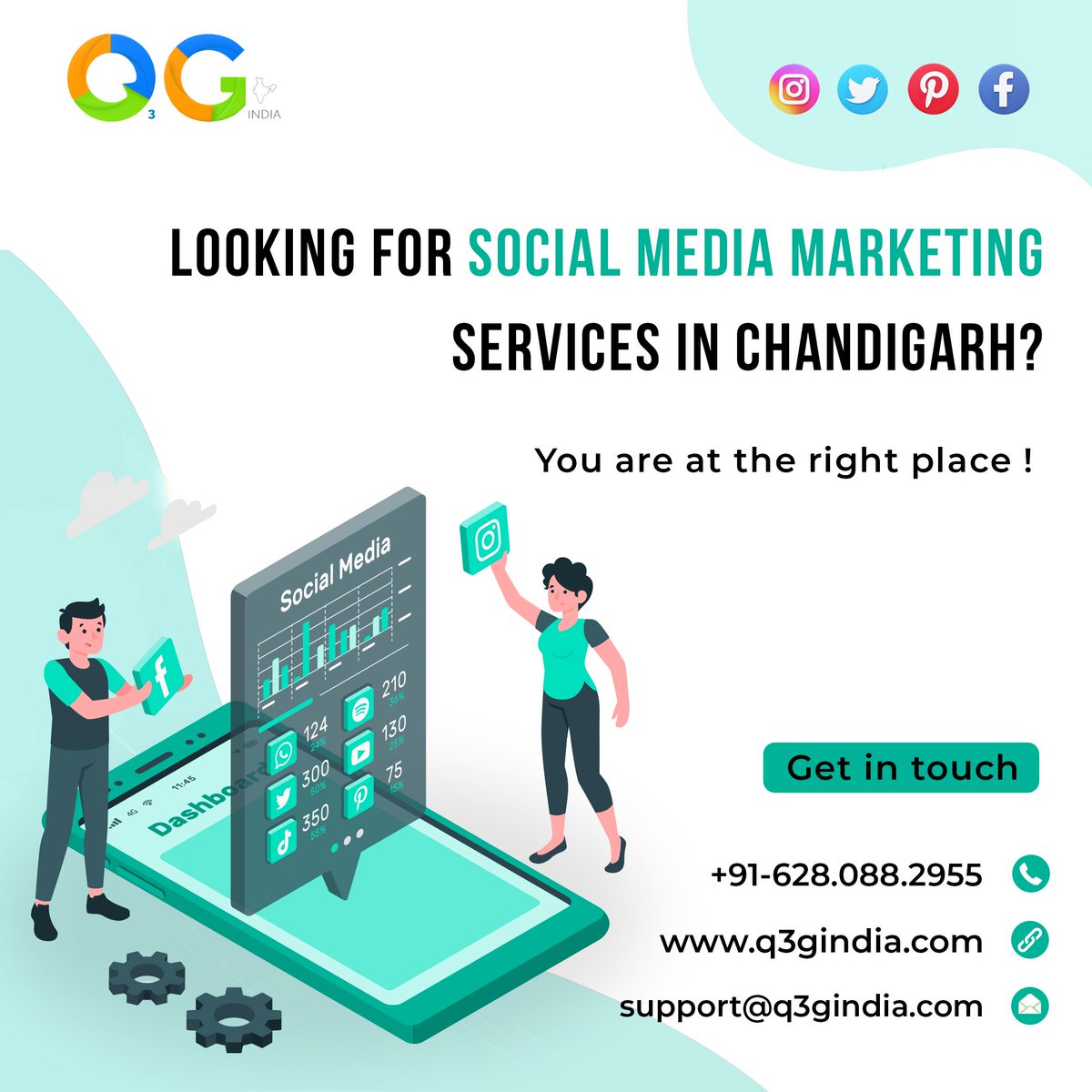 IndiaQ3g's tweet photo. Stressed about falling business #leads? Q3G India has got your back! We provider full-fledged social media marketing services at competitive prices. Book a free consultation with us today!
Call us at +91-6280882955
#Q3GIndia #socialmediamarketingservices #socialmedia https://t.co/x28EwhQpnz