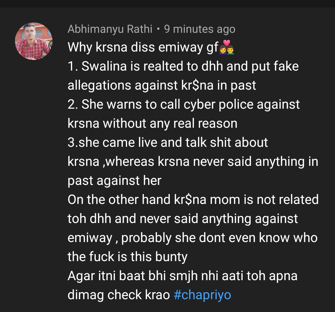 ItsShivam14's tweet photo. Reason why kr$na talked about Swalina  @peepoye_ #emiwayvskrsna #ShameOnEmiway https://t.co/Dkq5H5BTEs