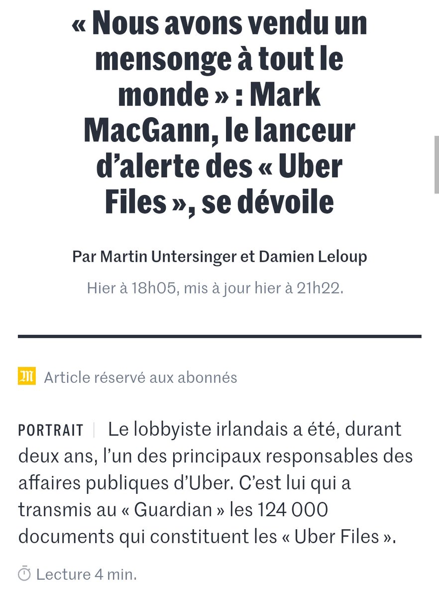 RaveaudGilles's tweet photo. Il faut comprendre ce qu'est Uber, et, pour cela, lire les articles du Monde. En voici un. Vous allez voir, c'est impressionnant. 1/7 https://t.co/5oAuE9qD8M