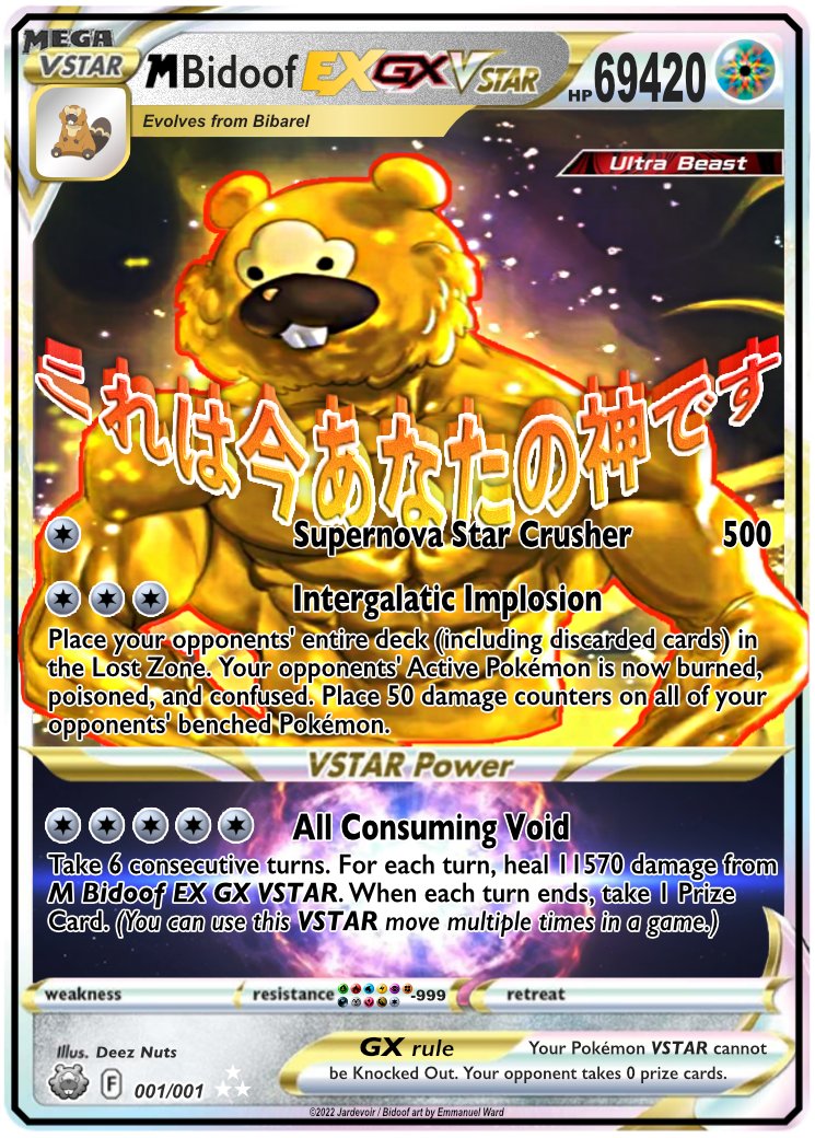I made a scuffed Bidoof card based on a meme I saw a few years ago #bidoof # pokemon I made a scuffed Bidoof card based on a meme I saw a few years ago #bidoof # pokemon
