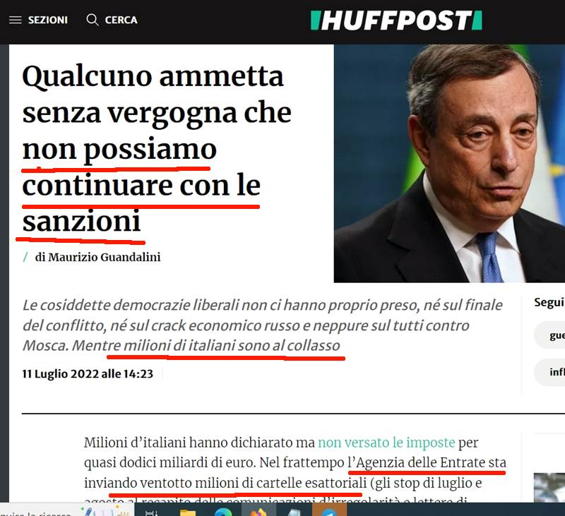 ImolaOggi's tweet photo. Qualcuno ammetta senza vergogna che non possiamo continuare con le sanzioni.
Le 'democrazie liberali' non ci hanno proprio preso, né sul finale del conflitto, né sul crack economico russo.
Milioni di italiani al collasso, Agenzia Entrate invia 28 milioni di cartelle esattoriali. https://t.co/DPov5rjvvZ