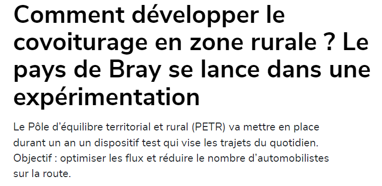 Le <a href="/PETRPaysdeBray/">PETR Pays de Bray</a> s'engage dans le cadre du programme #CEE AcoTE.🚗

Prochaine étape : la co-construction de lignes de #covoiturage en prenant en compte les besoins des habitants.

#mobilité