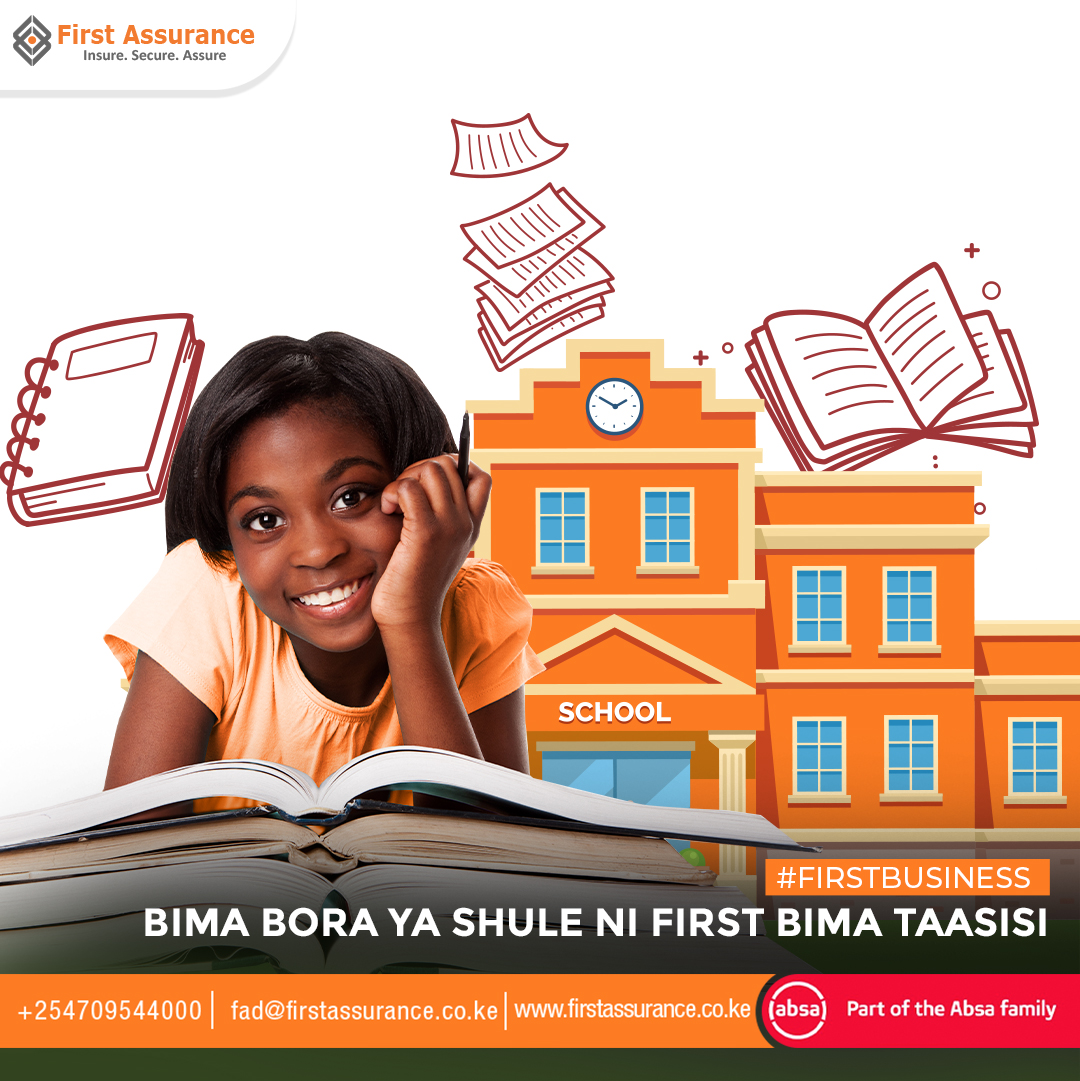 First_Assurance's tweet photo. First Bima Taasisi is a multi-peril, comprehensive insurance solution for learning institutions that covers loss/damage against property; accidental injury/death; and third-party liabilities.
For more, check out https://t.co/YPS6maP7Nt
#FirstBusiness #BimaTaasis #insurance https://t.co/2yymWx7kek