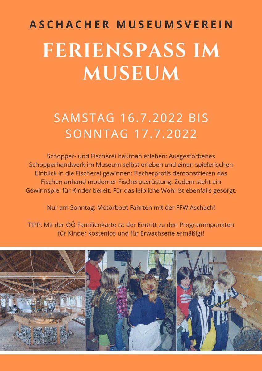 MuseumAschach's tweet photo. Achtung kommendes Wochenende ! https://t.co/s7NURHeJIv
