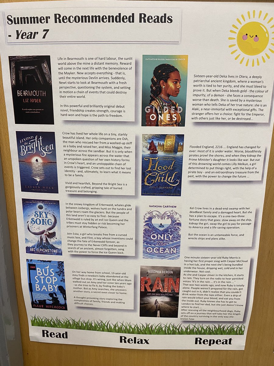 cvhsEnglish's tweet photo. Looking for something to read over the summer Y7s? Take a look at our recommended reads! 📚 @CVHSYear7 https://t.co/4nWAWN2wuW