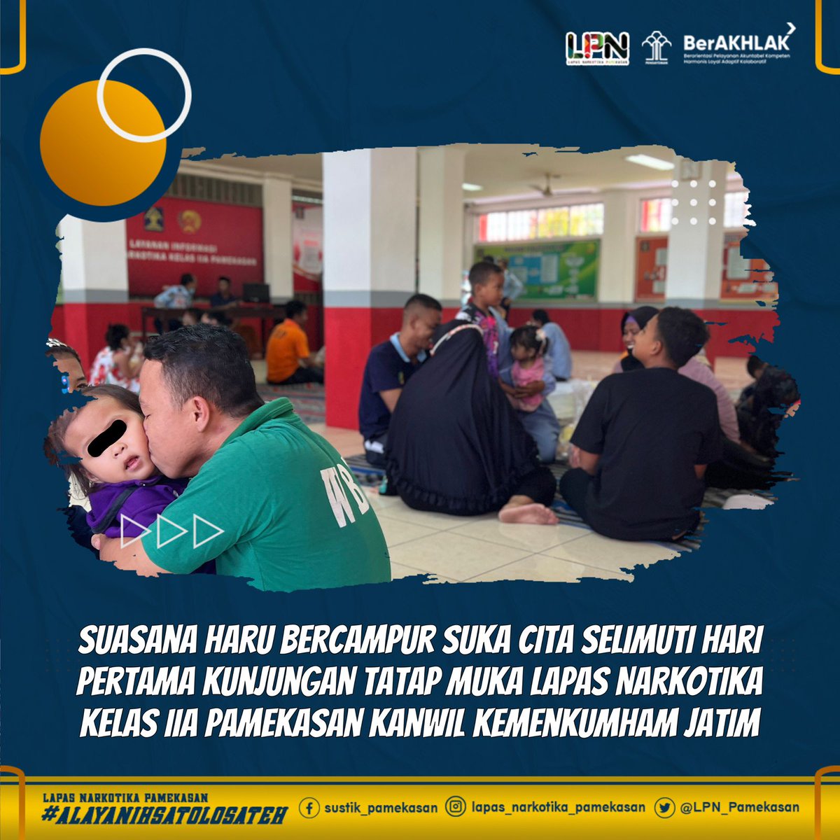 Lapassustik_Pmk's tweet photo. Suasana Haru Bercampur Suka Cita Selimuti Hari Pertama Kunjungan Tatap Muka Lapas Narkotika Kelas IIA Pamekasan
https://t.co/g1d5G5BSOi
(Humas Lapas Narkotika Pamekasan)
#Kunjungantatapmuka
#Pemasyarakatan #Ditjenpas
#Kemenkumham #KamiPasti #PastiSmart
#Alayanihsatolosateh https://t.co/n60uTKNhAe