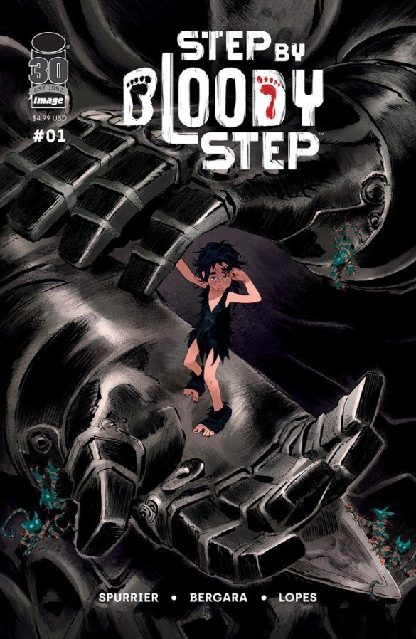 Samuraiox's tweet photo. But now we are moving onto #StepByBloodyStep and I’m absolutely enamored by it all. Wordless story that has the art doing almost all the heavy lifting - the same team that brought #Coda into my life also has this…my, what I wouldn’t do for a @JamesHarren1 cover of this first!!! https://t.co/QKabIFA0H6