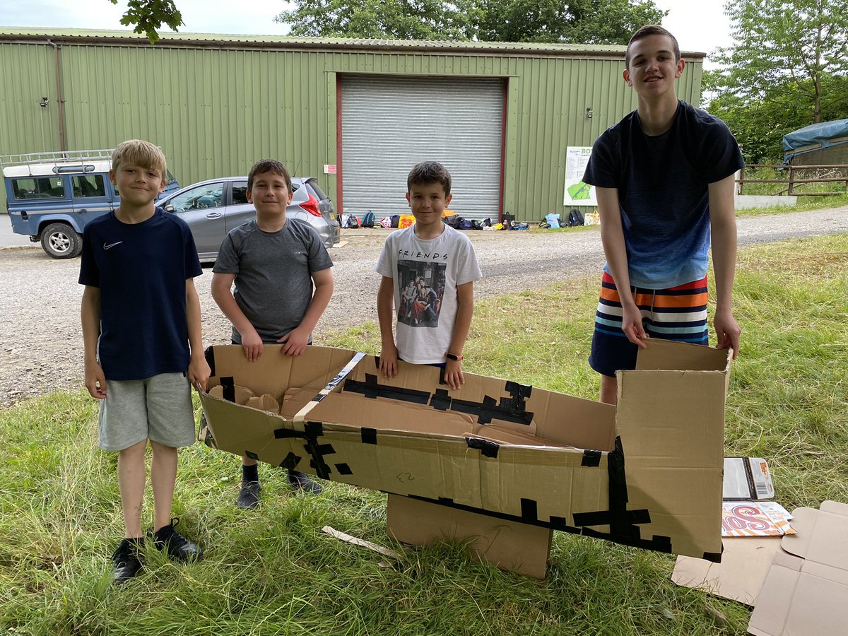 Yesterday was our last meeting before the summer holidays for our Scouts and Explorers. We made cardboard canoes and tested them in the pond at Bowley, followed by a BBQ. A great night to finish off the term. #thegreatoutdoors @EastLancsScout @BlackburnScouts