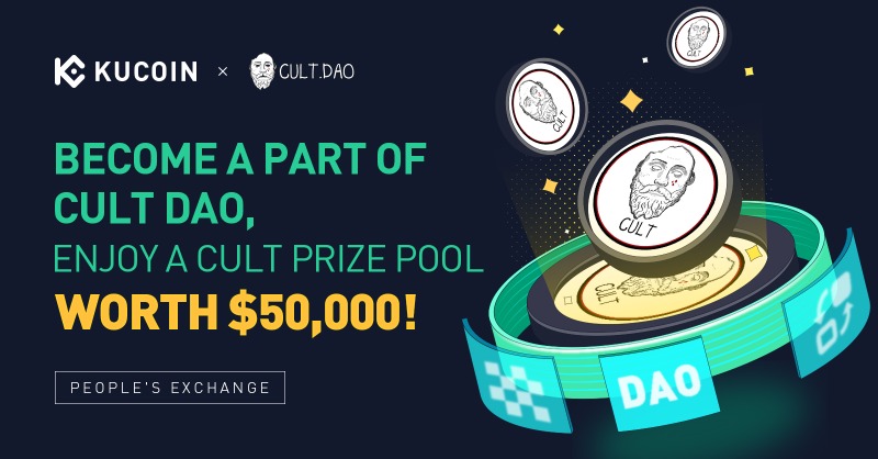kucoincom's tweet photo. Become a Part of Cult DAO @wearecultdao, Enjoy a $CULT Prize Pool Worth $50,000!