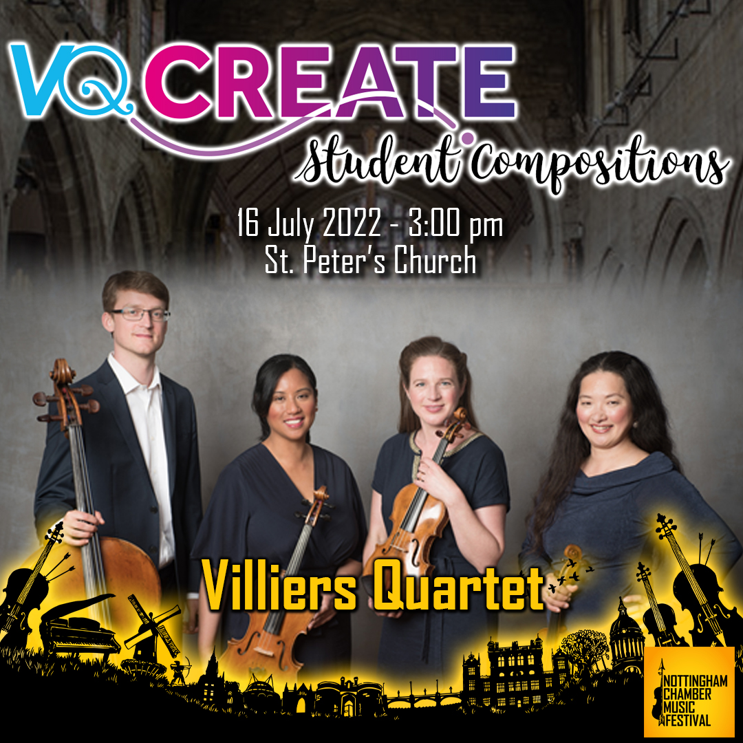 Nottchamberfest's tweet photo. The @VilliersQuartet perform new music by student composers from the region at @nottmchurches. 

In this new community collaboration, the Villiers Quartet performs quartets composed by students from Nottingham and Sheffield schools as part of the #VQCreate initiative. https://t.co/vK44p3toNI