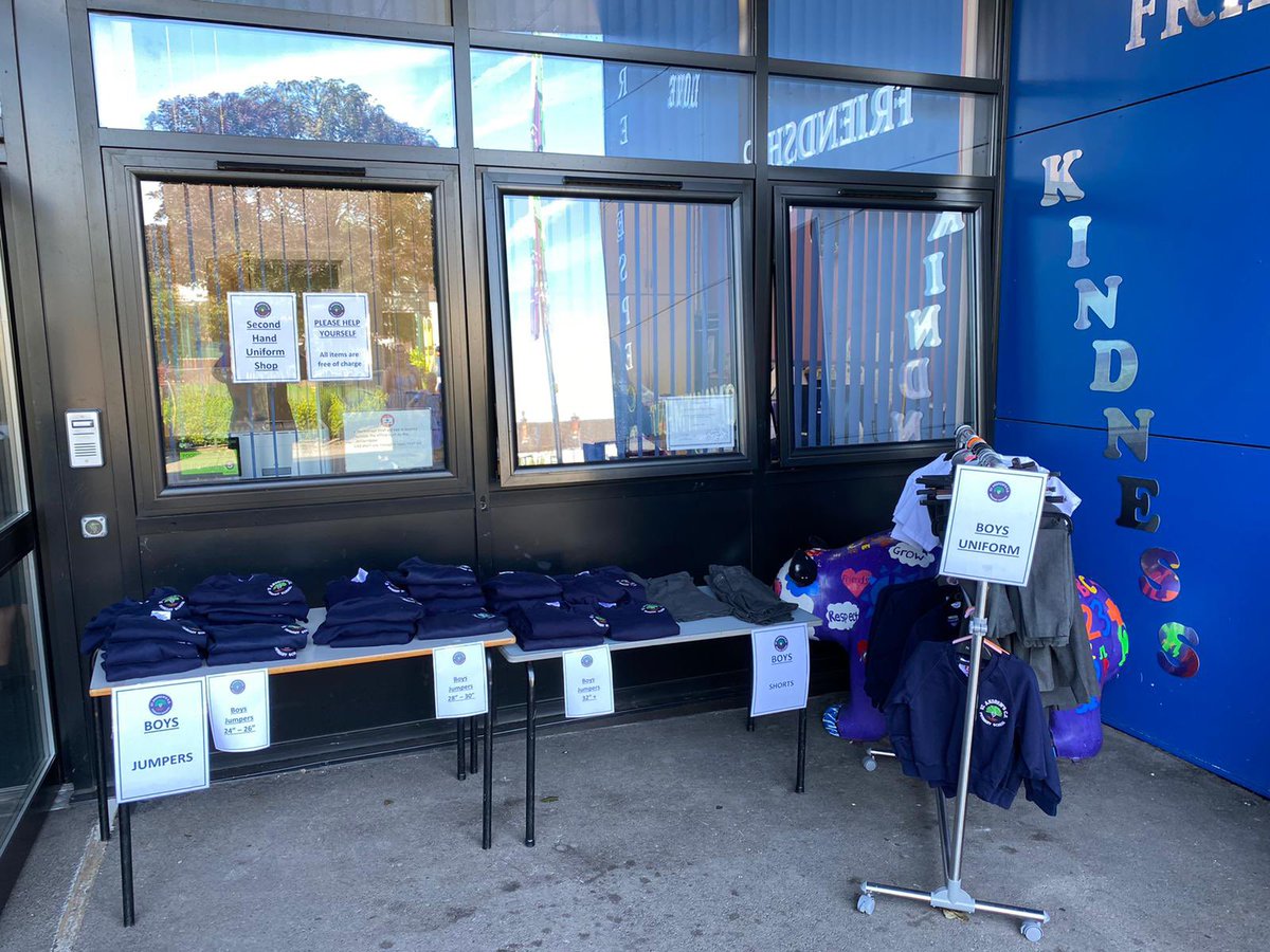 Parents - our nearly new uniform shop is open for business! Please come, take a look and help yourself to anything useful. Everything is free. #upcycle #savetheplanet #schooluniform