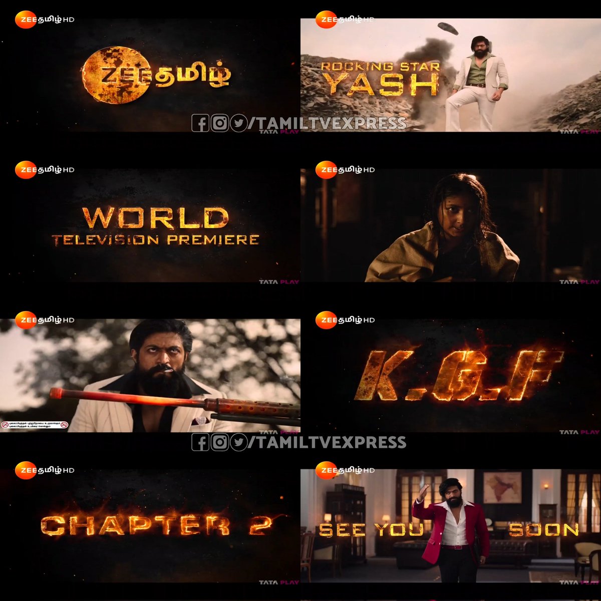TamilTvExpress's tweet photo. @TheNameIsYash @SrinidhiShetty7 in #KGFChapter2 - Premiere

Coming Soon on #ZeeTamil

@hombalefilms #YashBOSS #Yash 

Credit Owned By Respective Creditors https://t.co/xy6Nn470BD