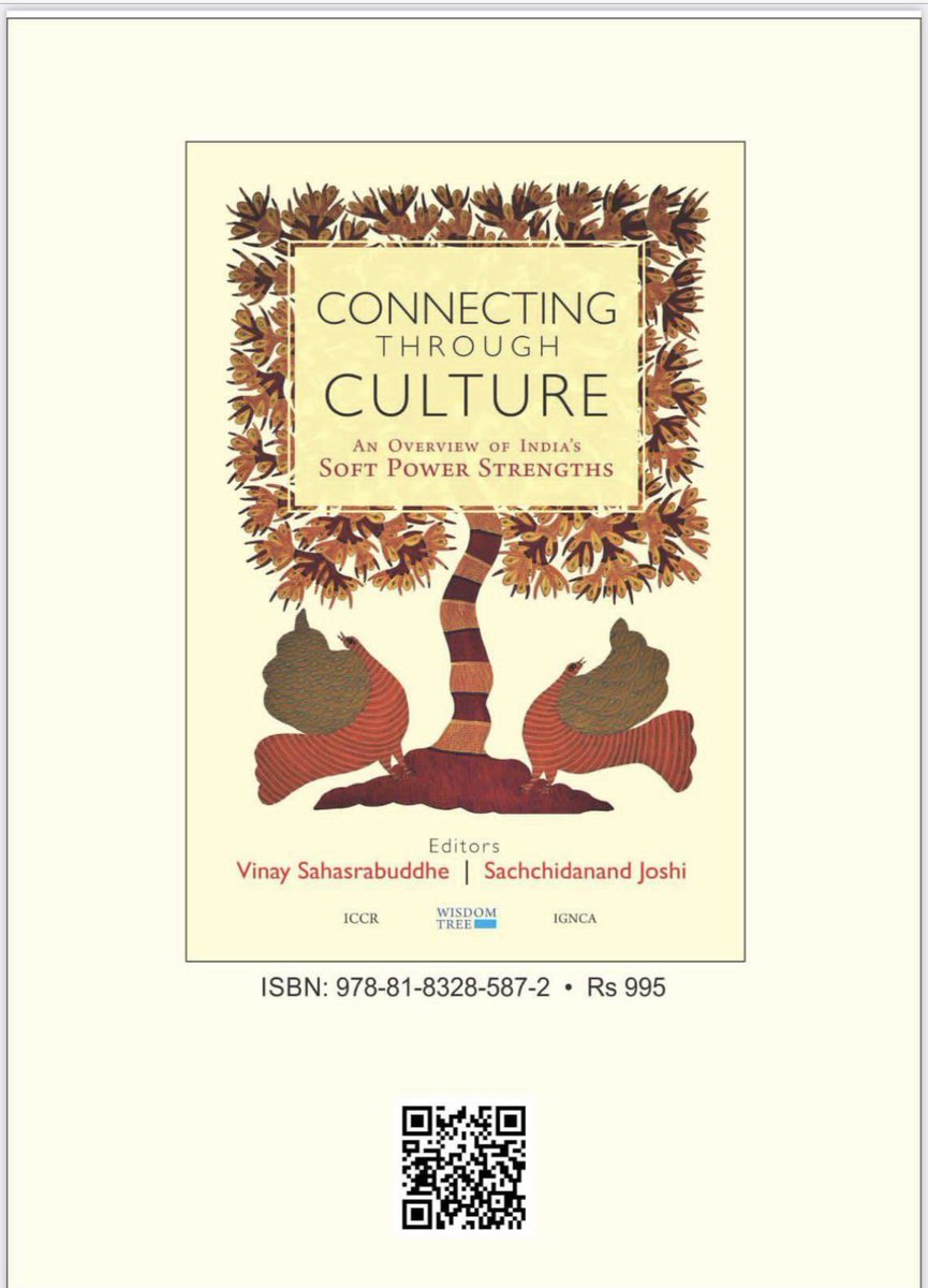SablokAvni's tweet photo. Looking forward to the book release of 'Connecting through Culture: An Overview of India’s Soft Power Strengths' a much awaited book on various facets of #SoftPower Diplomacy, Edited by Dr @Vinay1011 &amp; Dr @Sachchida_Joshi.

#softpower #smartpower #strongpower
@PMOIndia https://t.co/onEwVKYd3P